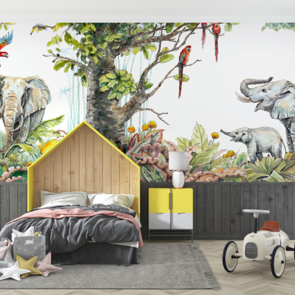 Zidni mural Tropski sklad sa životinjama