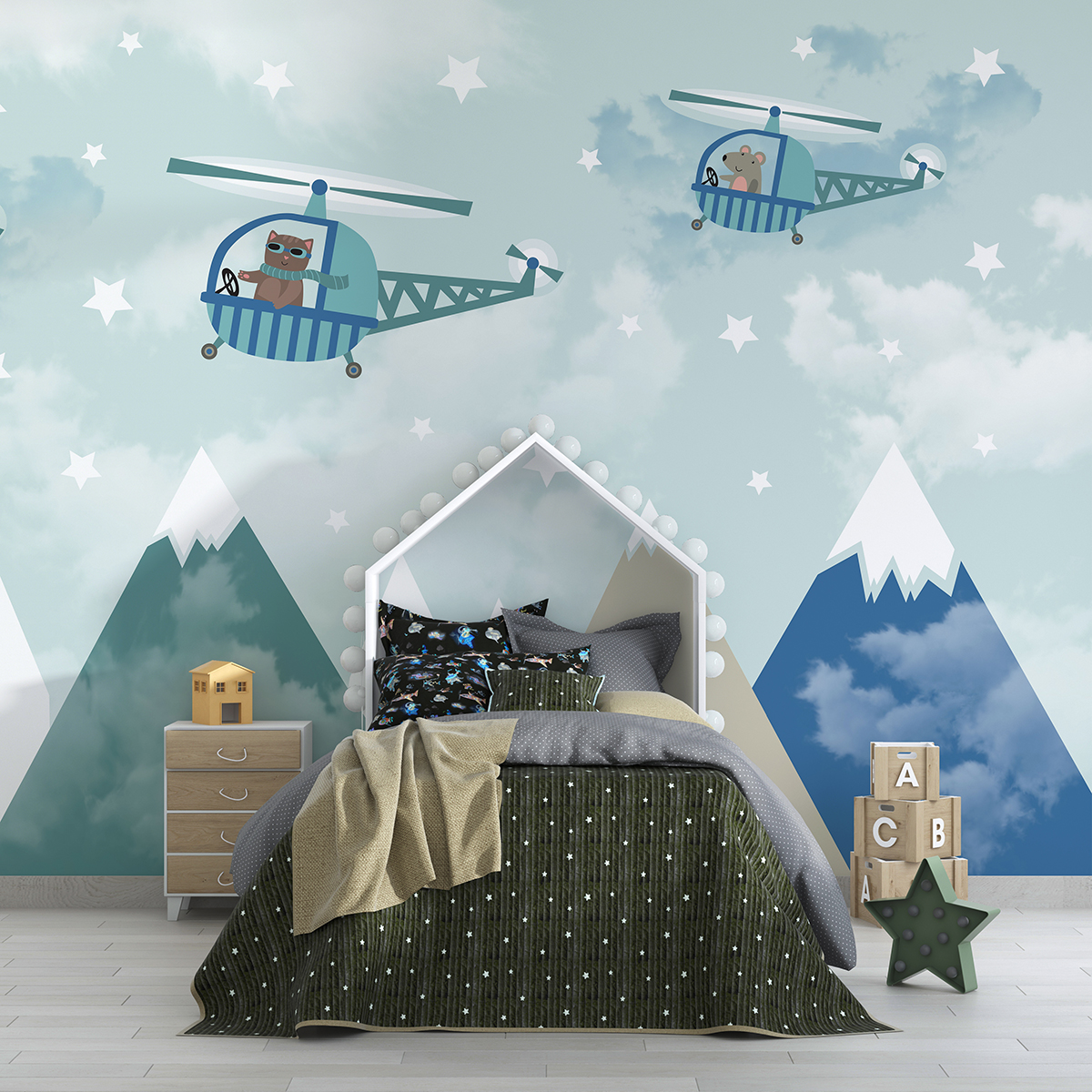 Zidni mural Animal Patrol Over the Mountains