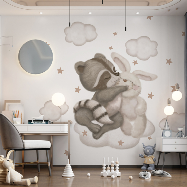 Zidni mural Prijatelji na oblaku