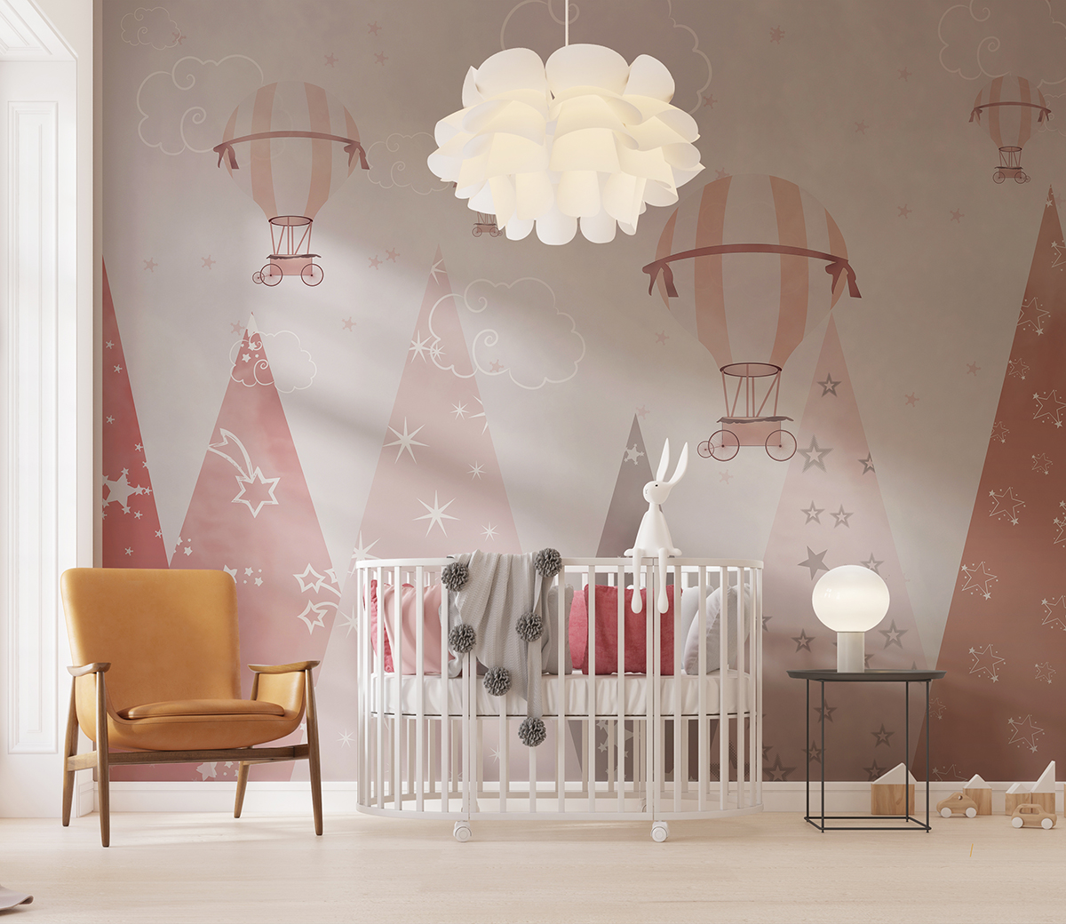 Foto tapete Baloni u ružičastim planinama