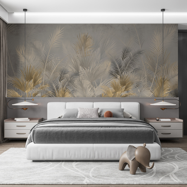 Elegantna zidna stena od palminog lišća