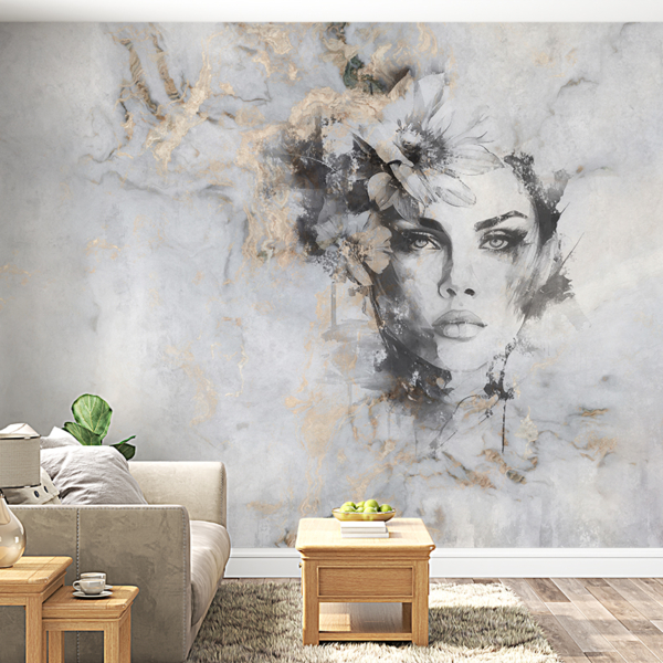 Zidni mural Žena u mramoru