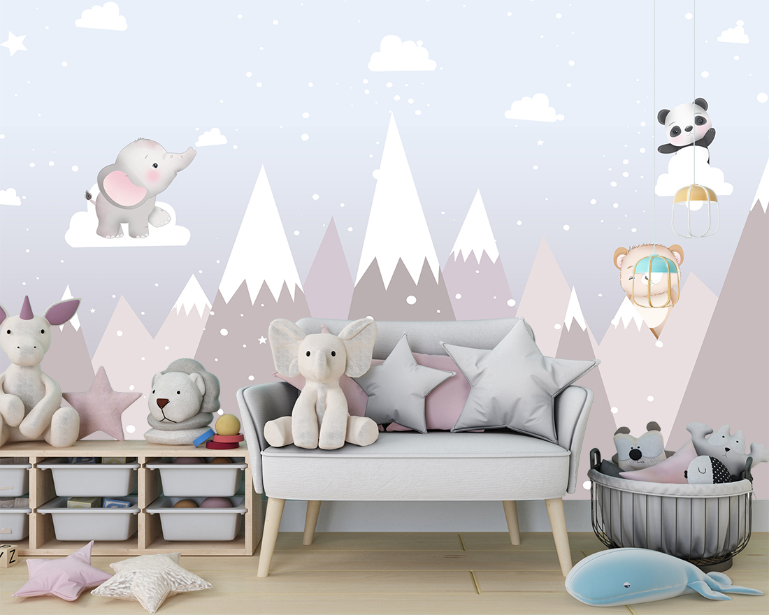 Zidni mural Planinarenje planinskim životinjama