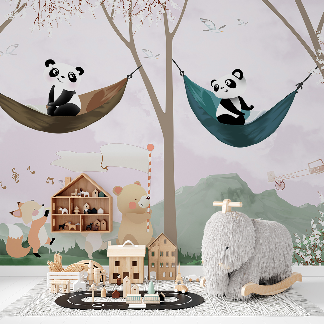 Pande se odmaraju među zidnim zidom drveća