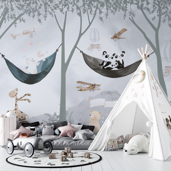 Zidni mural za planinsko kampiranje