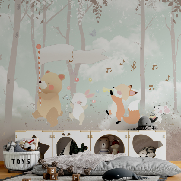 Zidni mural Životinje Glazbenici