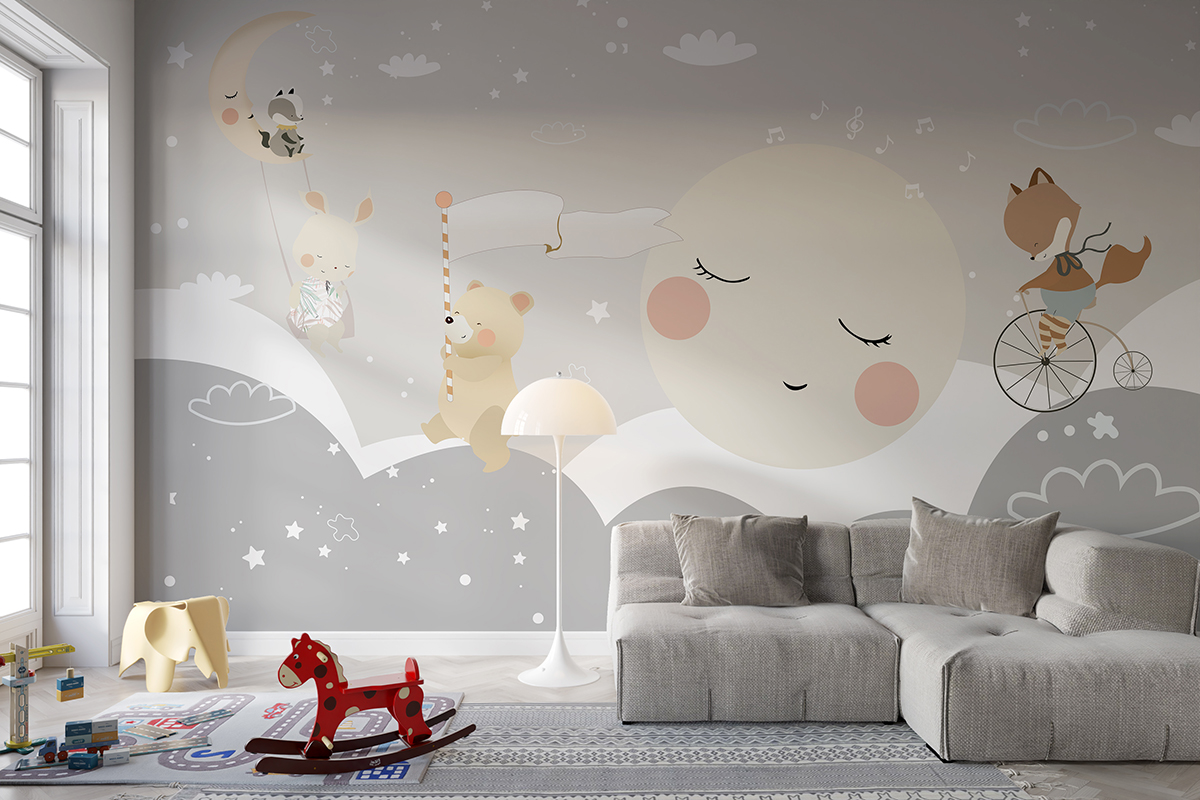 Zidni mural Slatke životinje na noćnom izletu