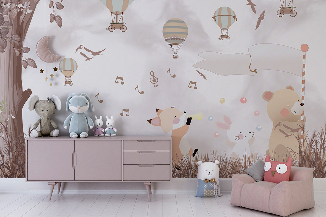 Zidni mural Glazbene životinje