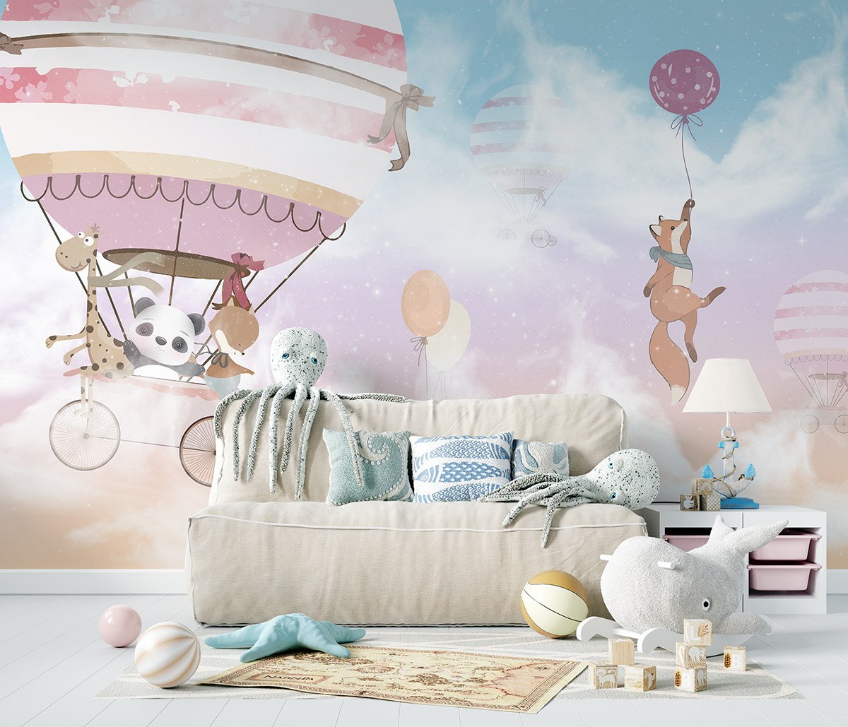 Zidni mural Šareni san o letenju