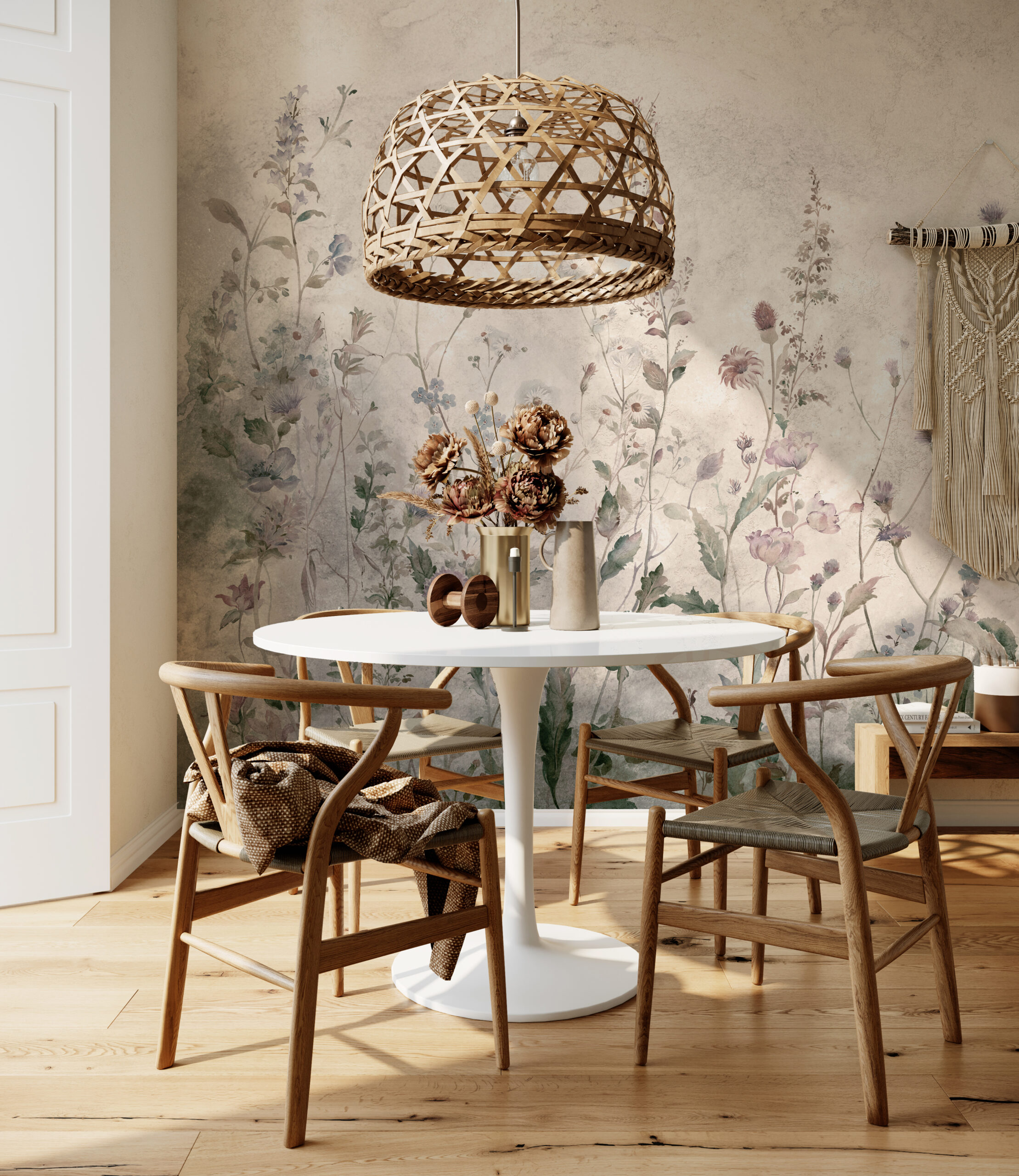 Prozračni cvjetovi u bež tonovima