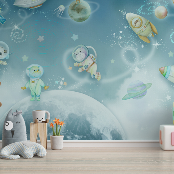 Zidni mural svemirskih životinja