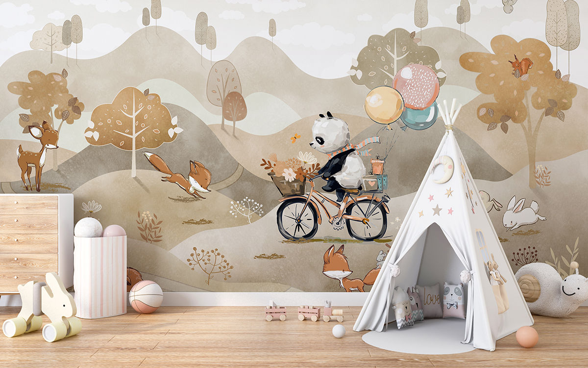 Zidni mural Sretna jesen Životinje