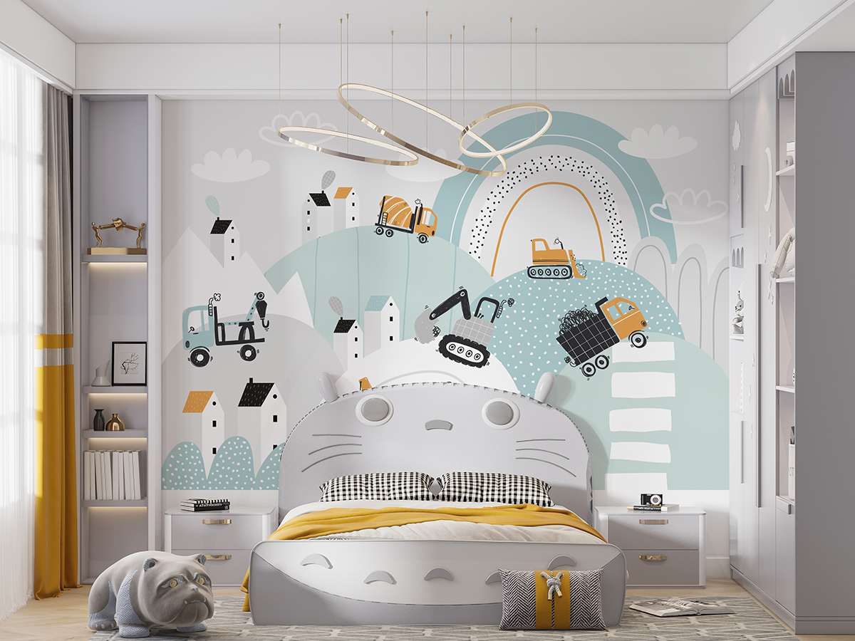 Zidni mural za građevinska vozila