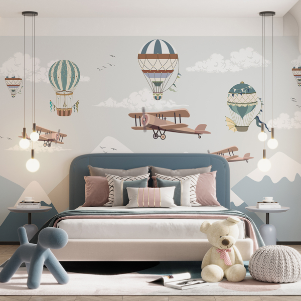 Zidni mural Avioni u planinama