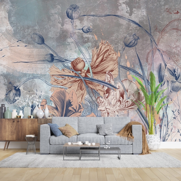 Zidni zidni zid s cvijećem