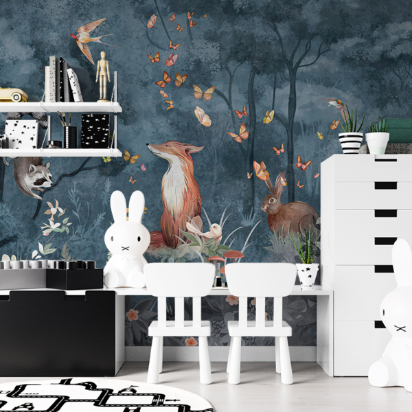 Zidni mural Noć u šumi