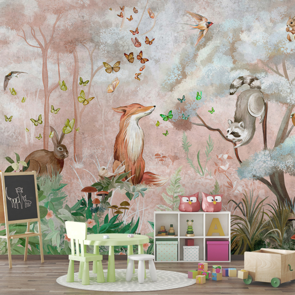 Zidni zidni zid Šumske životinje