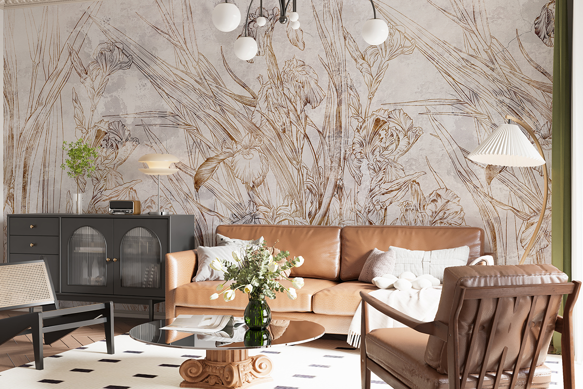 Obris cvijeća zidni zid