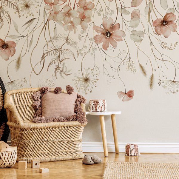 Romantično cvijeće zidni zid