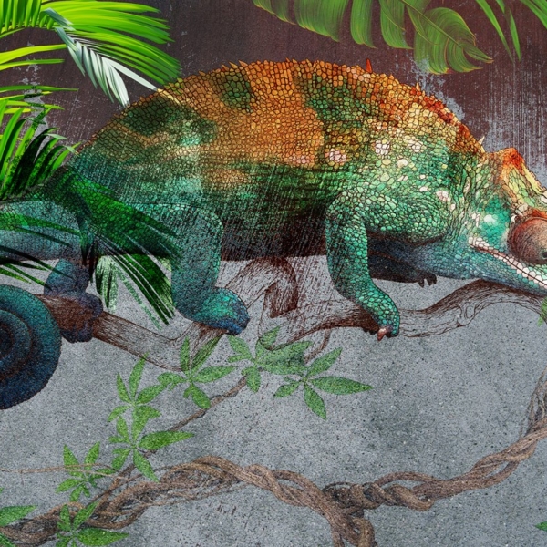 Zidni zidni zid Zeleni kameleon