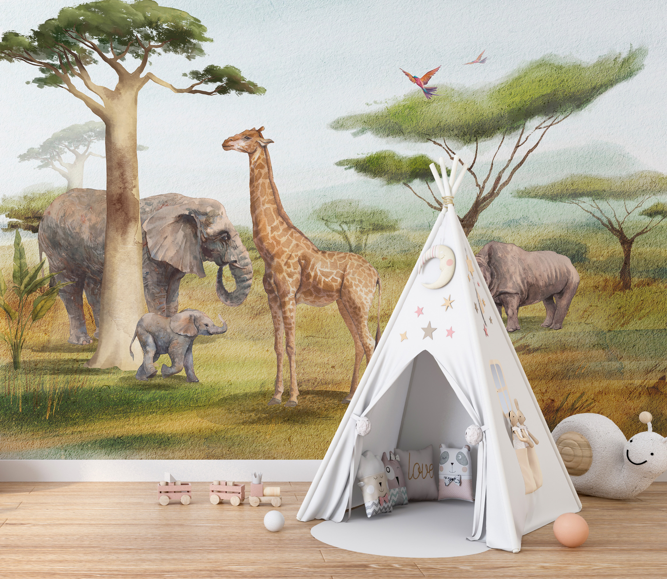 Zidni mural Animal Safari