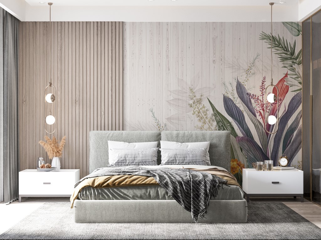 Zidni mural Buket plavog lišća