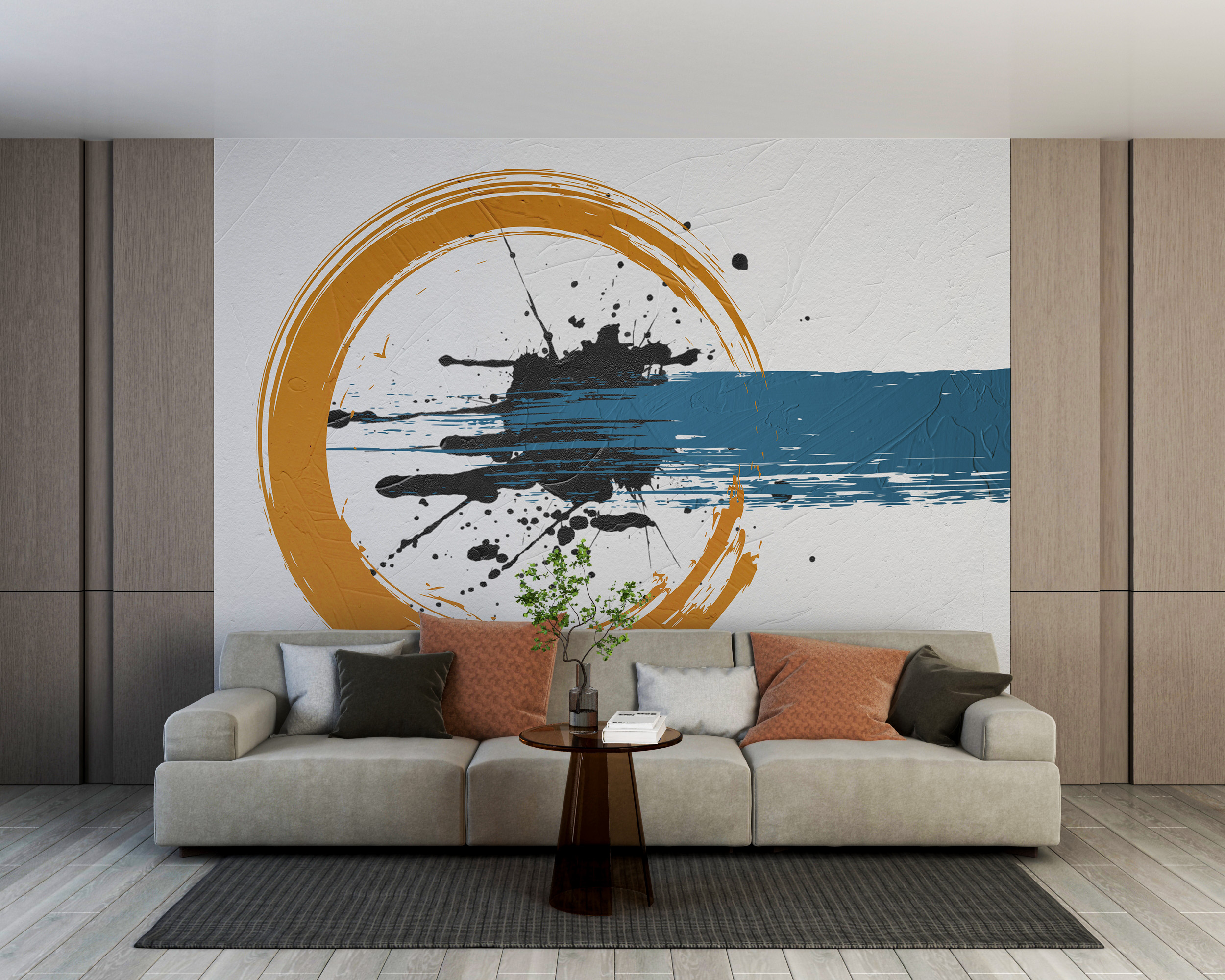 Zidni mural Narančasti krug