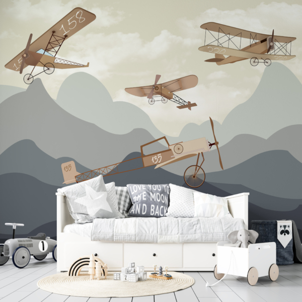 Zidni mural Avioni u planinama