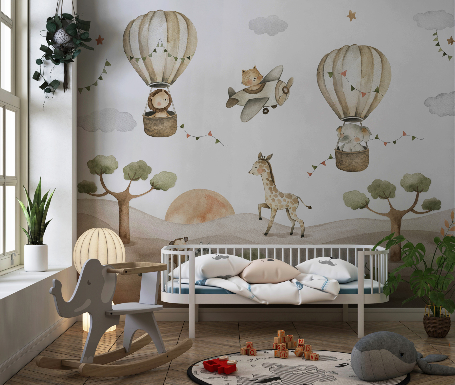 Zidni mural Baloni iznad Afrike