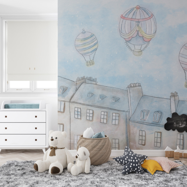 Zidni mural Baloni iznad grada