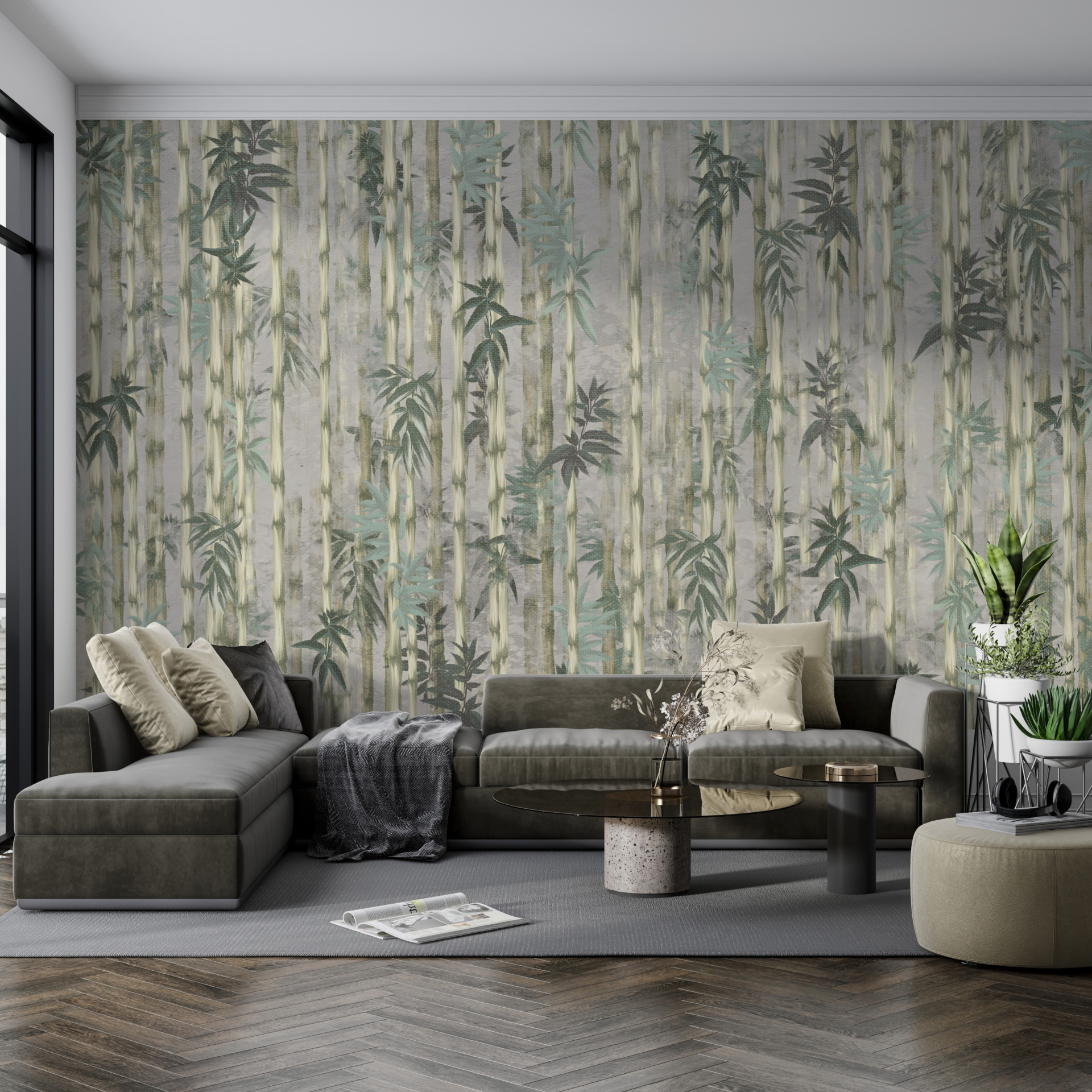 Zidni zid od bambusovih izbojaka