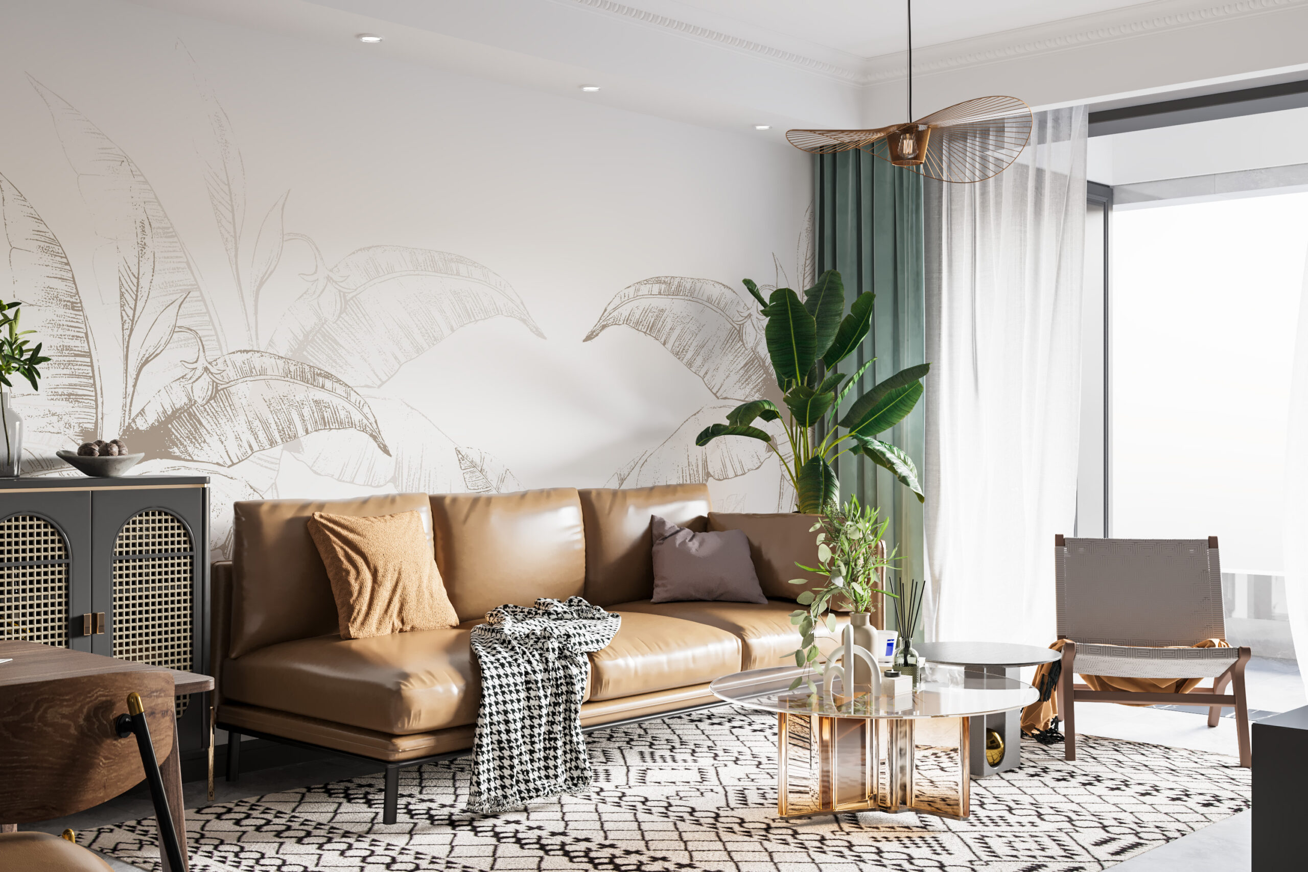 Zidni mural Banana Tree u bijeloj boji