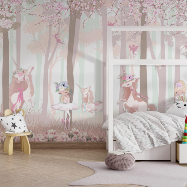 Zidni mural bajkovitog šumskog plesa