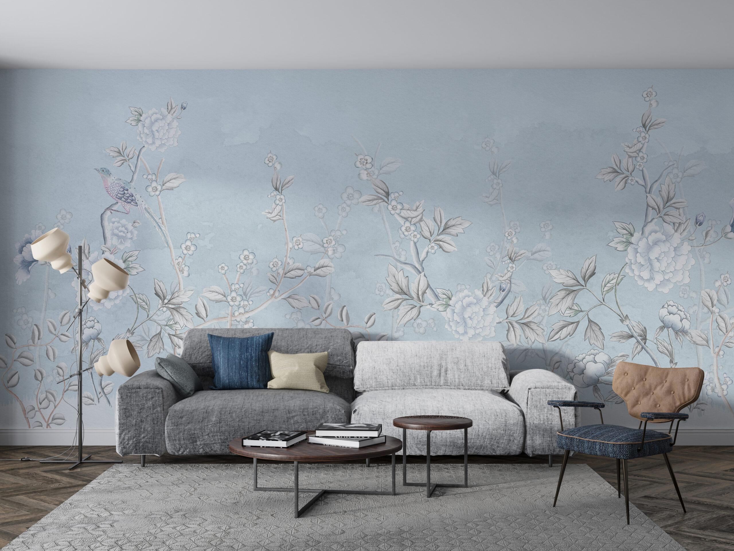 Zidni zid Bijelo cvijeće