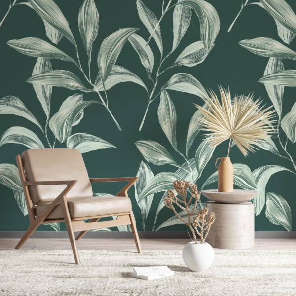 Zidni mural Bijelo lišće