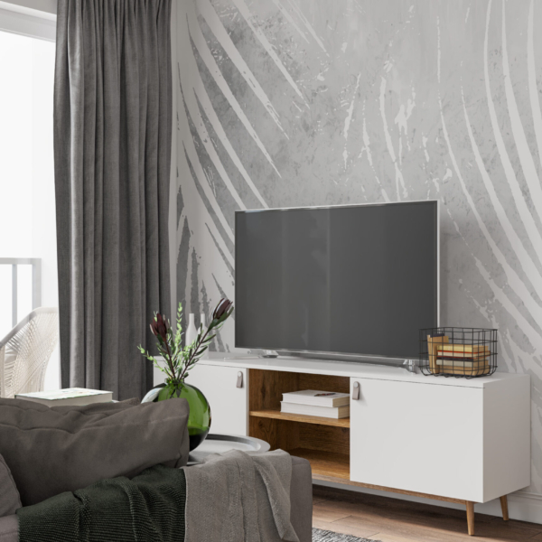 Zidni zidni zid s bijelim negativnim lišćem