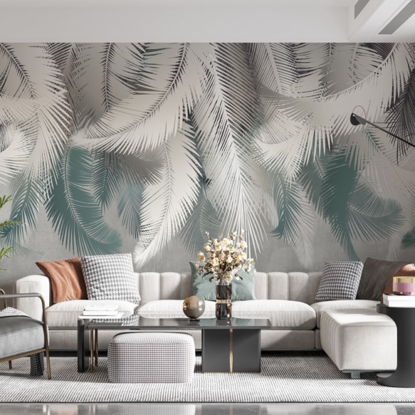 Zidni mural s lišćem bijele paprati