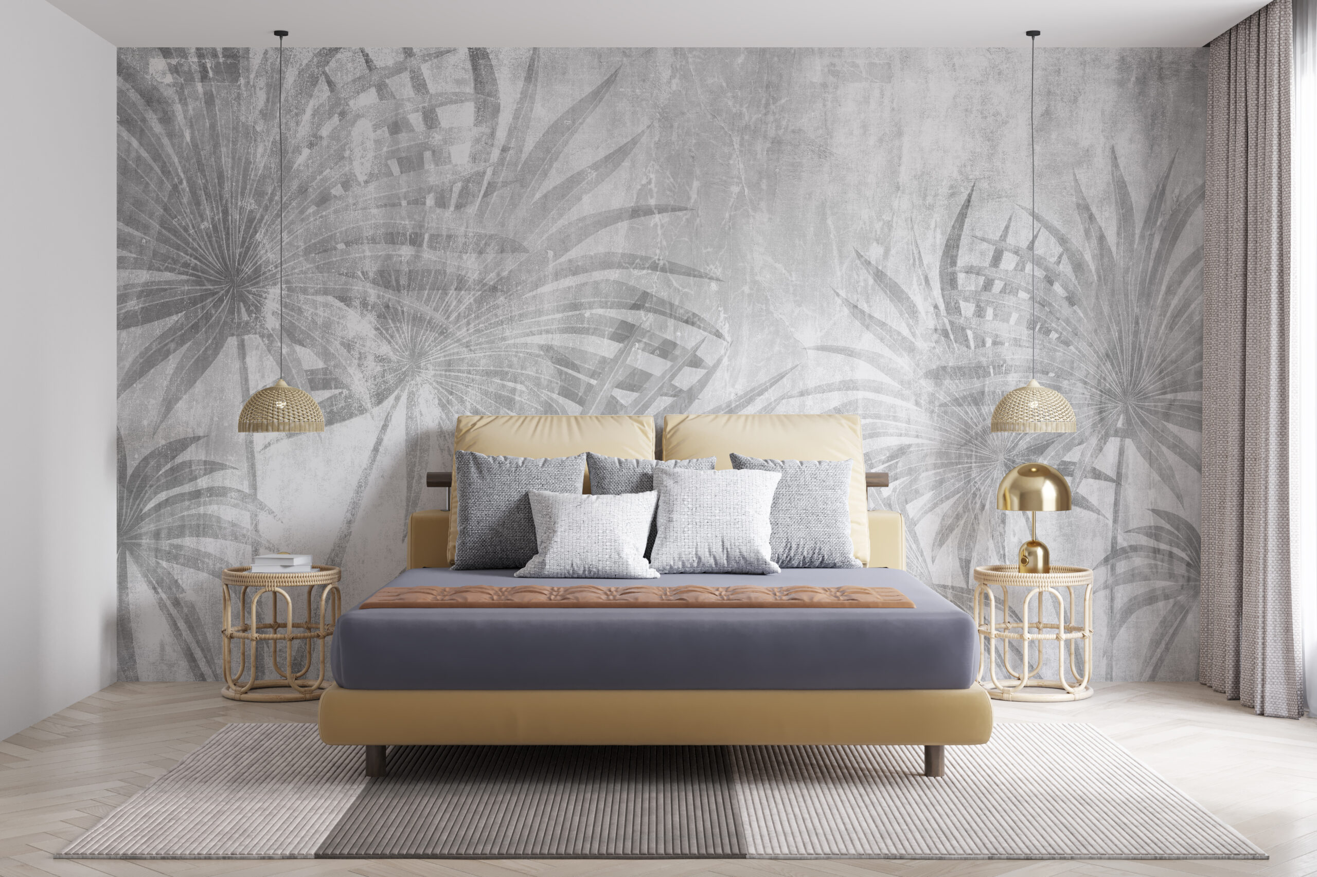 Zidni zidni zid Blijedo lišće