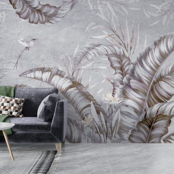 Zidni zid Sjaj perjanica lišća