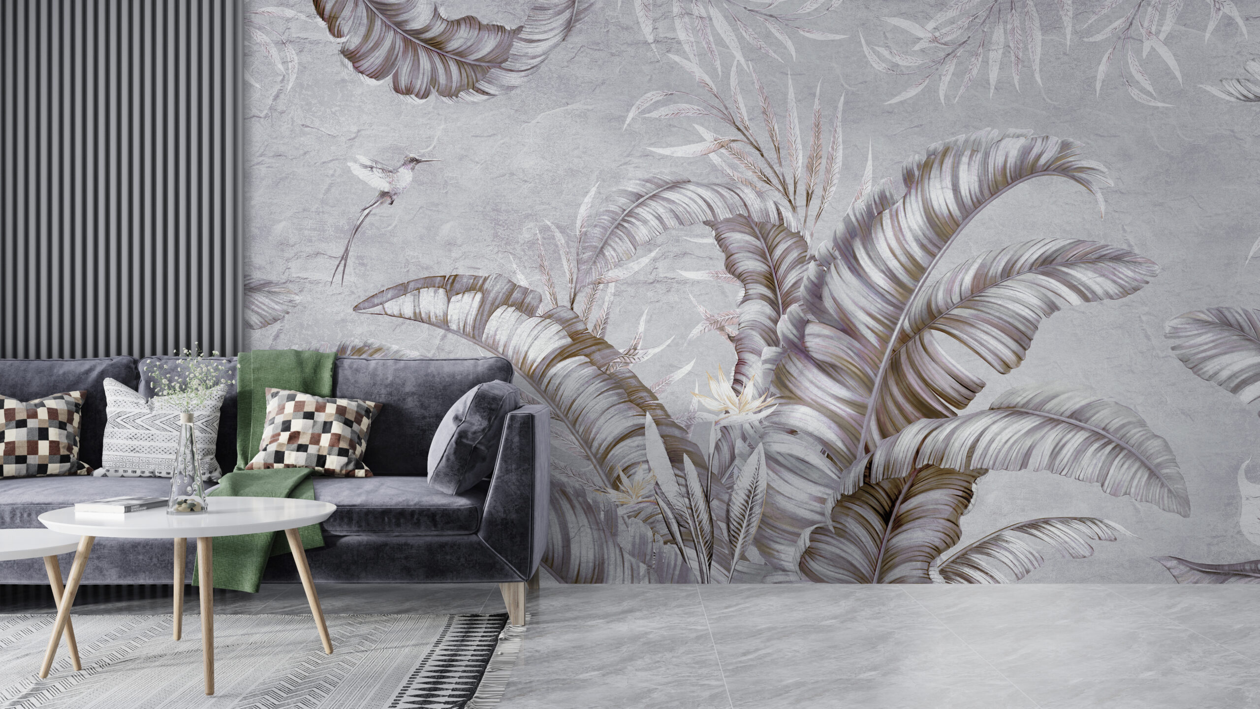 Zidni zid Sjaj perjanica lišća