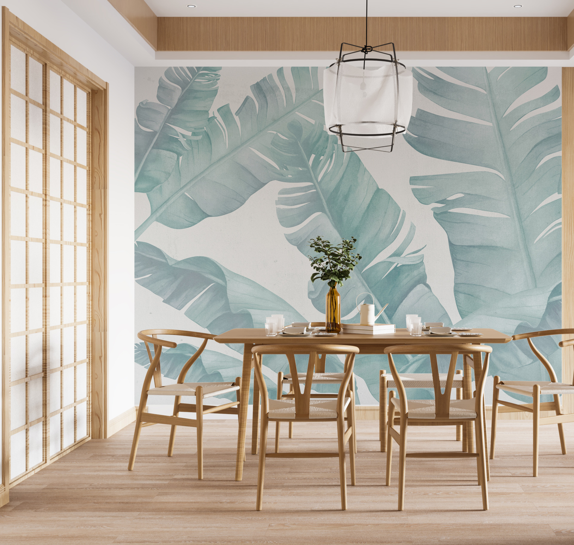 Zidni mural Blue Feathers