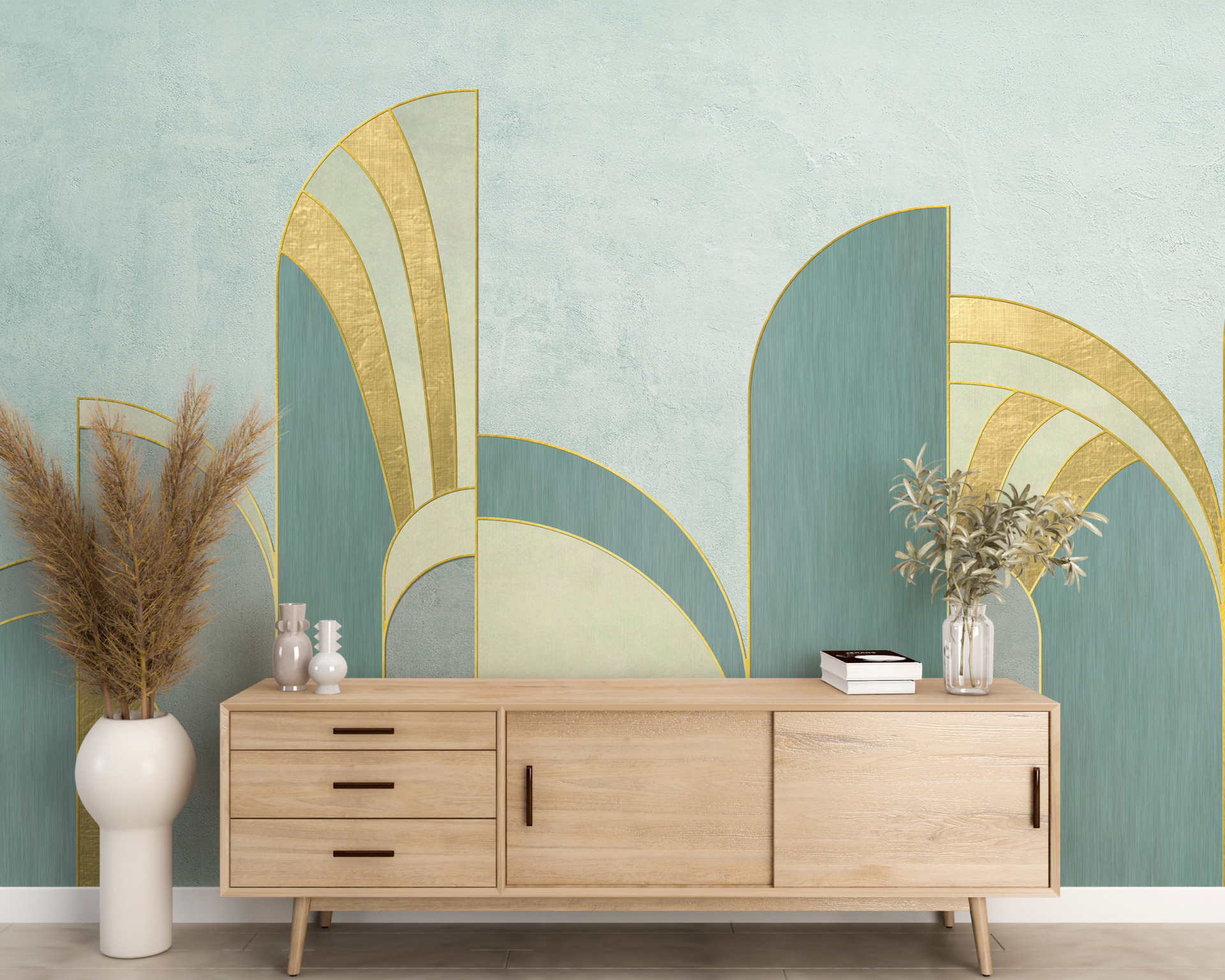 Zidni mural Blue Geometry