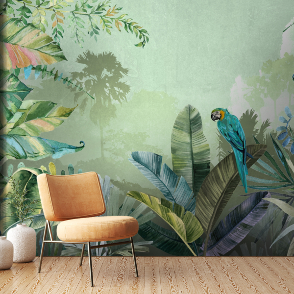 Zidni mural Plava papiga