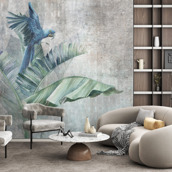 Zidni mural Plava papiga