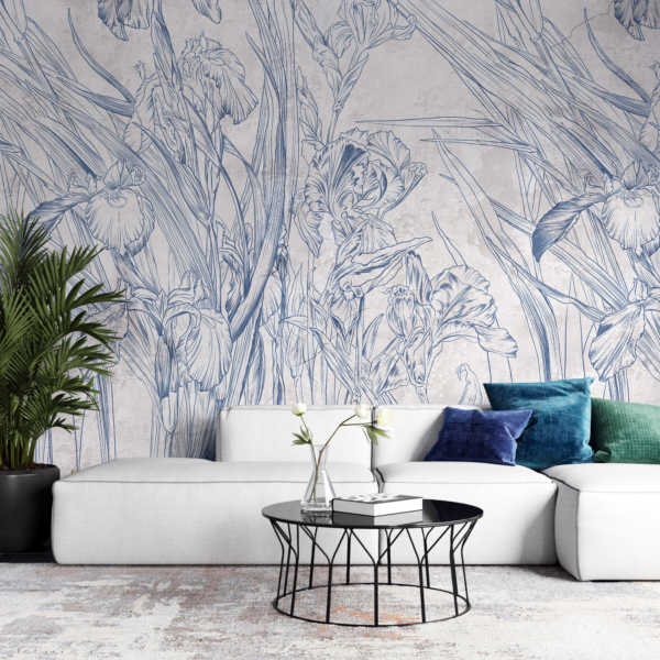 Zidni mural Plavo cvijeće