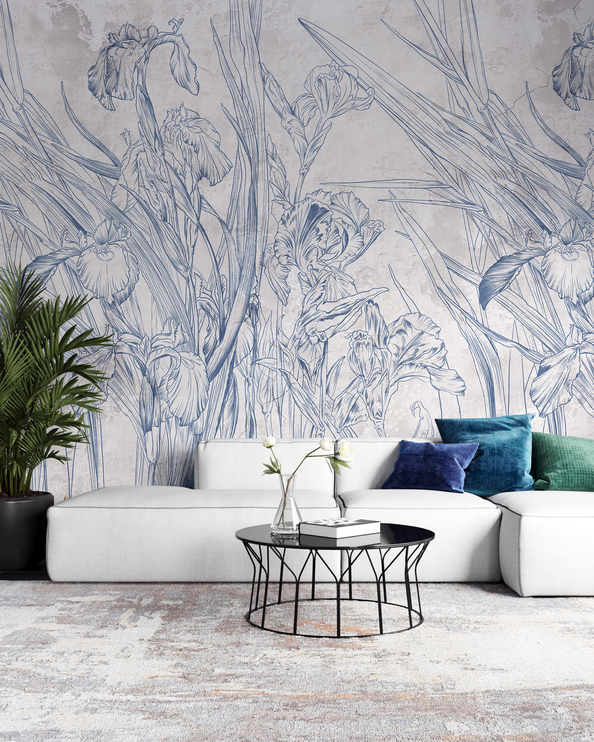 Zidni mural Plavo cvijeće