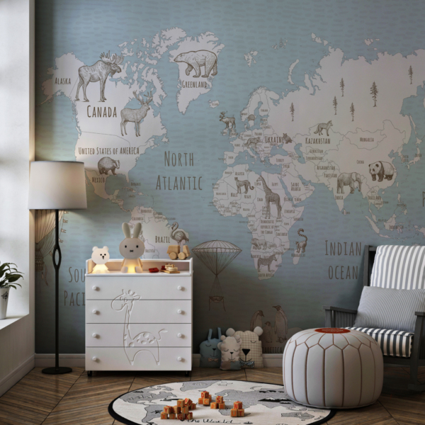 Zidni mural Plavi ocean na karti