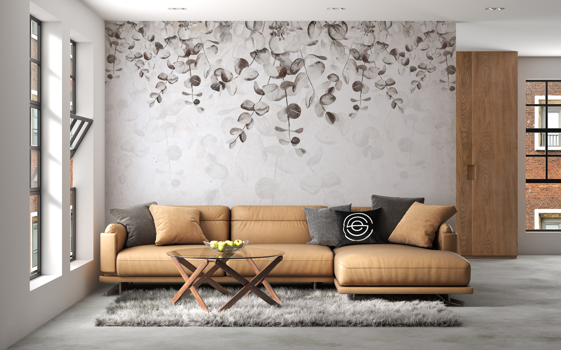 Foto pozadina Bršljan u sivoj boji