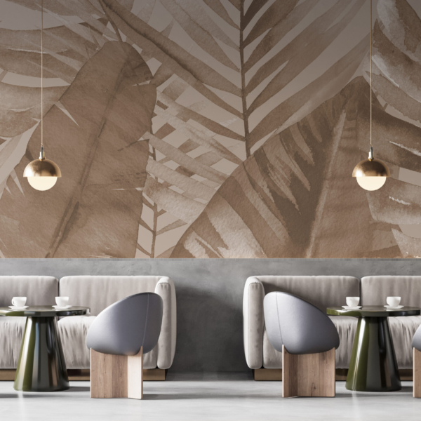 Zidni zid od smeđeg palminog lišća