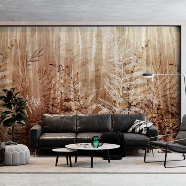Zidni mural šume smeđe paprati